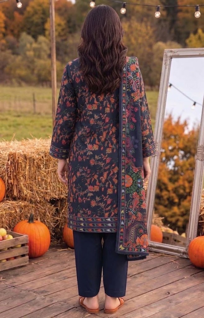 Navy Paisley Linen 3-Piece Suit