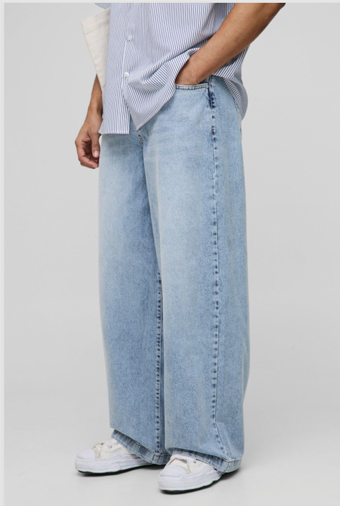 Light Wash Baggy Denim Jeans