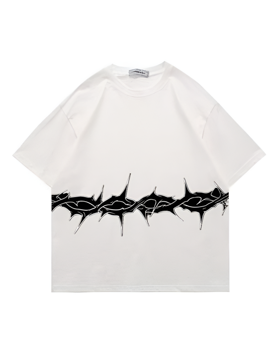 Edgy Barbed Wire Print Tee